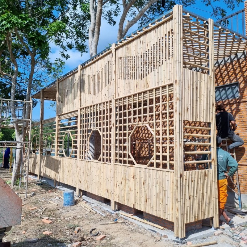 Thi công cổng chào, nhà chòi tre