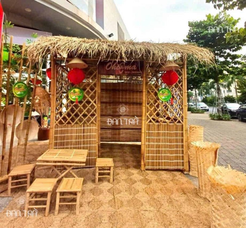 Thi công vách ngăn tre trúc