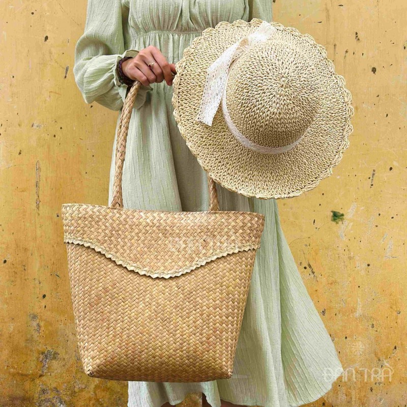 Túi xách cỏ bằng- Giỏ xách thời trang vintage thumb